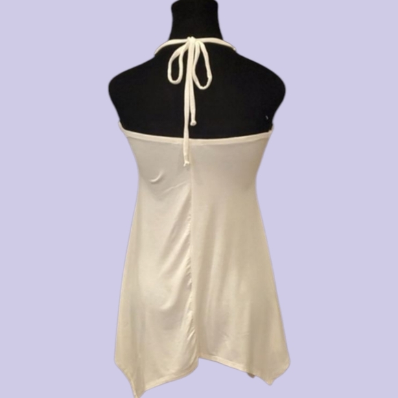 UK2LA Cream Strapless Top with Beaded Necklace. Size Medium. - Picture 2 of 2